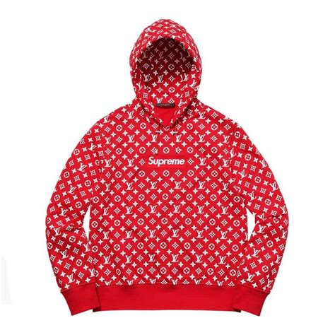 Sudadera con capucha Supreme x Louis Vuitton Box Logo Rojo 